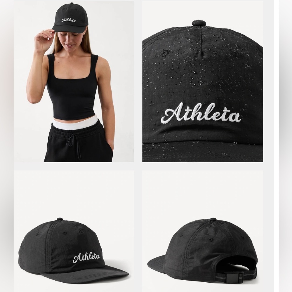 Athleta Retro Cap Black Cap Baseball Trucker Style